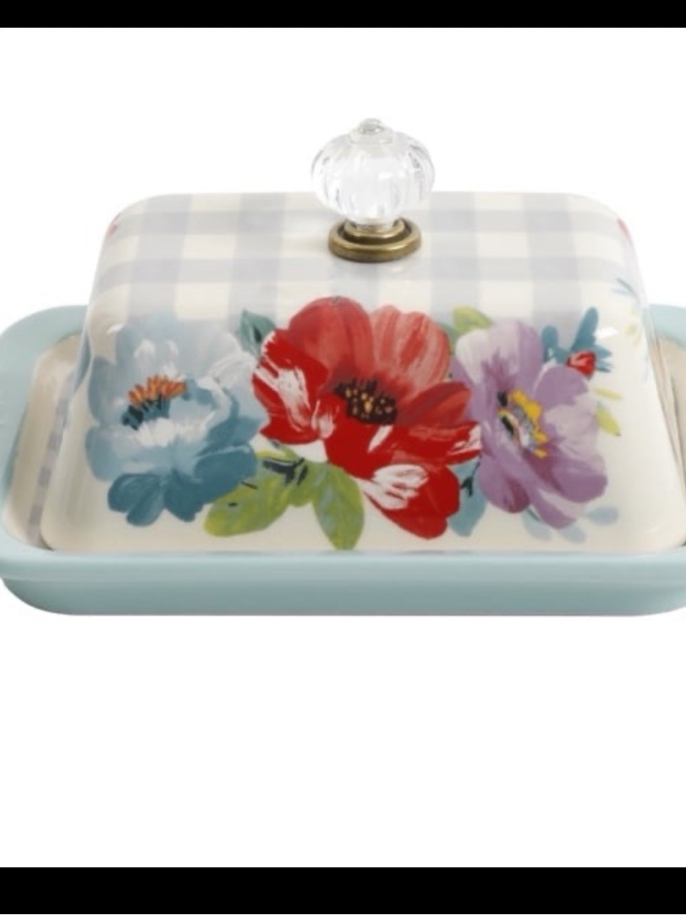 The Pioneer Woman Sweet Romance Ceramic
Double Stick Blue Butter Dish